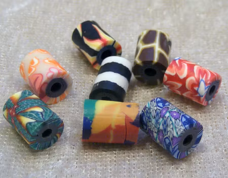 Polymer/clay, handgjord, mindre cylinder, färgmix