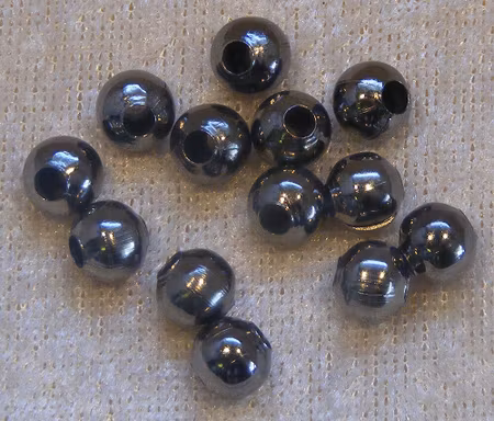 Metallpärla, svart,  7 mm