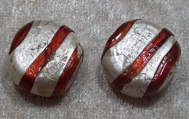 Lampwork, coin, silver/brun, 2:a sortering