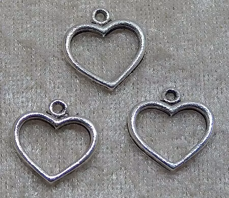 Hjärtberlock, antiksilver