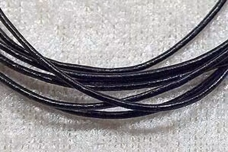 Läderrem, svart, 1 mm