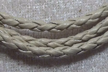 Flätad läderrem, beige
