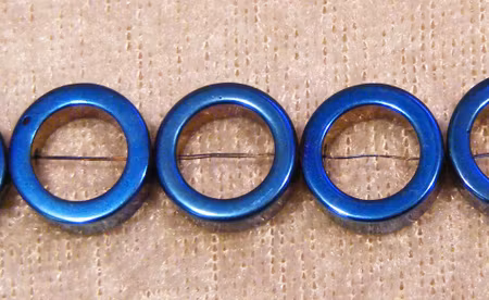 Donut, Ringar i hematit, 12x12x4 mm, elektropläterade djupblå