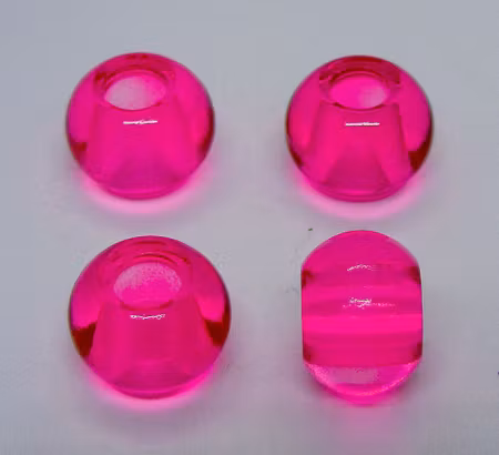 Slät glaspärla, rundad, fuchsia