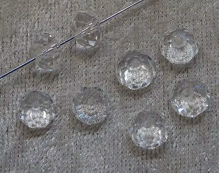Facetterad rondell, 6x8 mm, Transparent