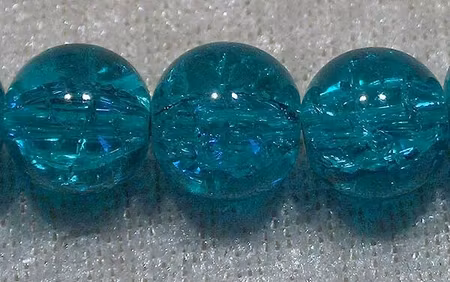 Krackelerad glaspärla, 12 mm, Mellangrön