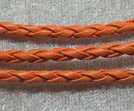 Flätad konstläderrem, Orange