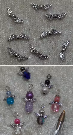 Änglavinge, mini, antiksilver