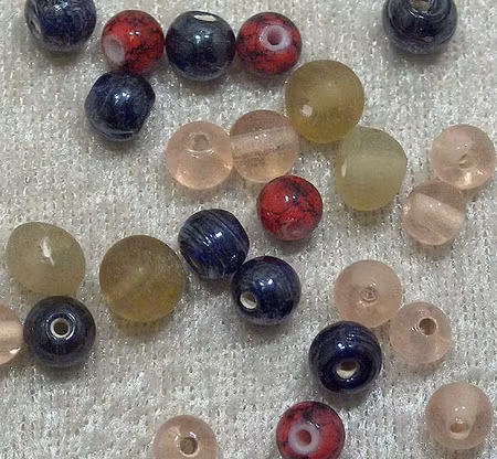 Silverfoil/Lampwork mix, 5-8 mm