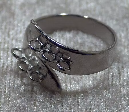 Fingerring, platinapläterad