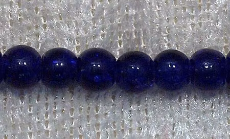 Krackelerad glaspärla, 4 mm, Kornblå