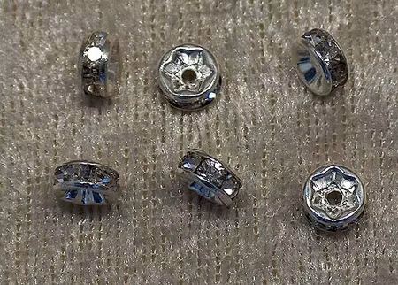 Strassmellandel, rondell, transparent, 6 mm