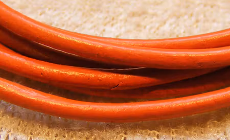 Läderrem, orange, 2 mm