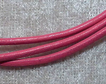 Läderrem, Rosa, 2 mm