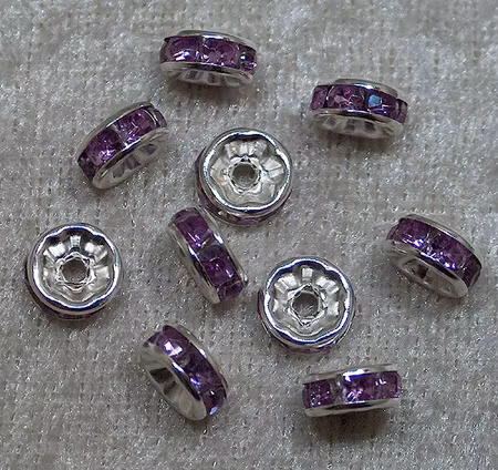 Strassmellandel, rondell, ljuslila, 8 mm