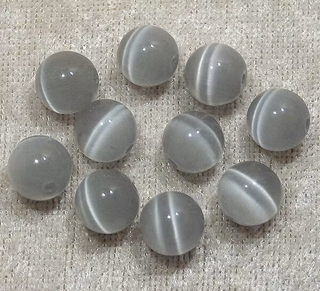Cats Eye, 10 mm, Ljusgrå