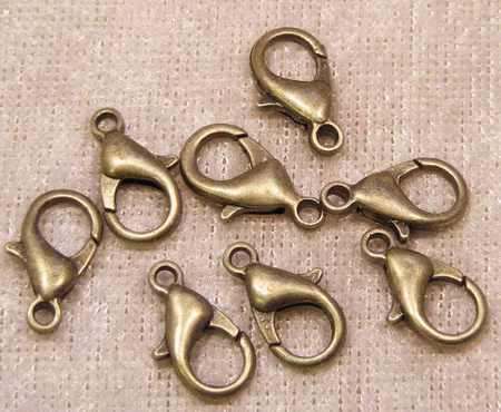 Karbinlås, 14 mm, antikbrons