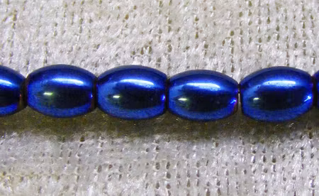 Hematit oval elektropläterad blå, 6x4 mm