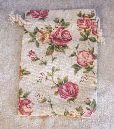 Smyckespåse av bomullsmix, blommönster, 10x14 cm