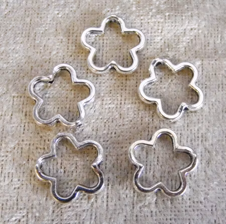 Connector/länk/hänge/pärlram, antiksilver