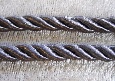 Satinsnodd, grå, 6 mm