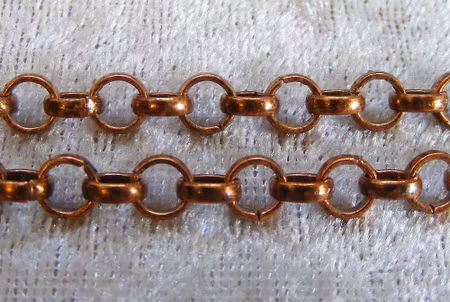 Ärtlänk, antik koppar, 6x6 mm