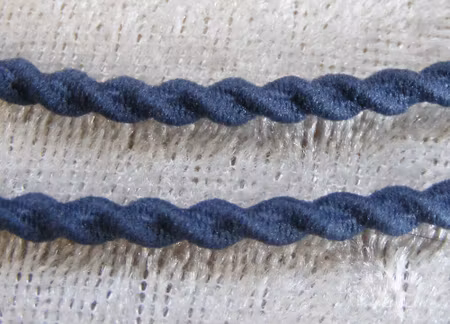 Elastisk snodd, stålblå, 3 mm