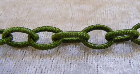 Satinkedja, handgjord, grön