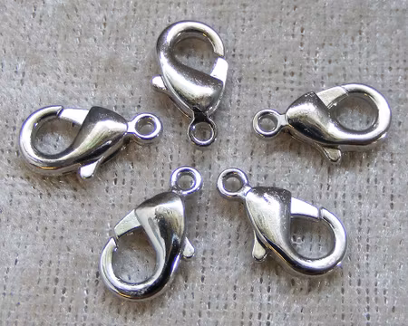 Karbinlås, antiksilver, 15 mm