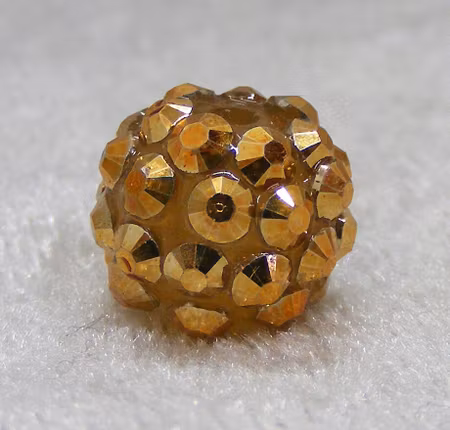 Resinstrassboll, guldbeige/guld