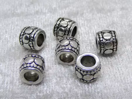 Mellandel, mönstrad tunna, antiksilver, 3,7mm hål