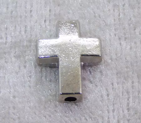 Mellandel, slätt kors, antiksilver