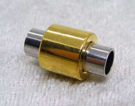 Magnetlås, tvåfärgad antiksilver/guld, för 5 mm remmar