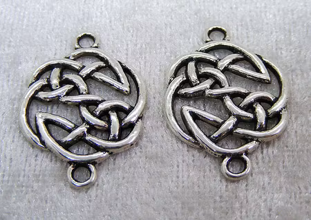 Connector/Länk, knutar/fläta, antiksilver