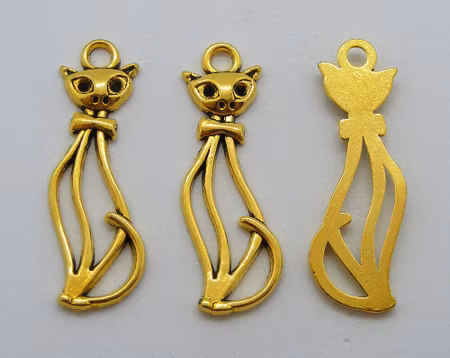 Katt, berlock, antikguld