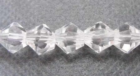 Bicone, transparent, ca 7,5x7mm
