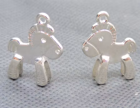 Berlock, häst, ljus silver