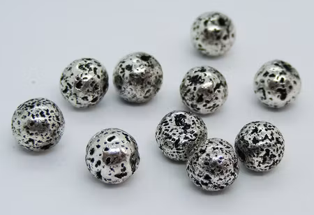 Hematit, rund "rymdsten", 8 mm