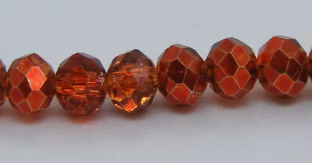 Facetterad abacus, ljusröd, ca 4x3 mm