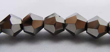 Bicone, mörk silver, 6 mm