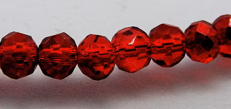 Facetterad abacus, mörkröd, 4x3 mm