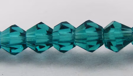 Bicone, teal, 4 mm