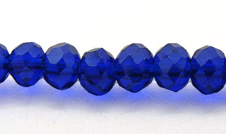 Facetterad abacus, koboltblå, 4x3 mm