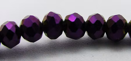 Facetterad abacus, lila, 4x3 mm
