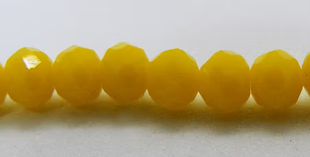 Facetterad abacus, gul, 4x3 mm