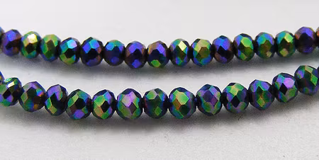Facetterad abacus, multi, 2x1,5 mm