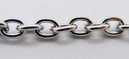 Crosskedja, platinafärgad, 6,2x4,5 mm