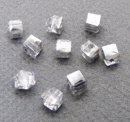 Glaskuber, Transparent/silverpläterade
