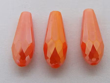 Facetterad droppe, elektropläterad, orange