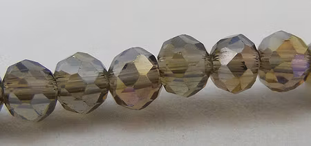 Facetterad abacus, rökgrå, 4x3 mm